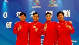 董东带领山西男子队赢得全国蹦床冠军上海队亚军