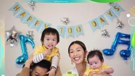 陈智燊和他的妻子庆祝第二个儿子出生100天 它非常可爱